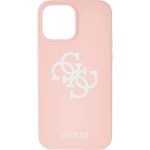 Guess Liquid Silicone Case Big 4G With Logo Print For iPhone 13 Pro Max (6.7") - Pink