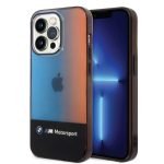 جراب BMW Motorsport Collection PC / TPU IML مع متوافق مع شريط ألوان متلاشي متوسط الألوان ثلاثي الألوان متوافق مع IPhone 14 Pro Max - أسود