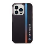 جراب BMW Motorsport Collection iPhone 14 Pro Max PC TPU IML مع شريط متلاشي ثلاثي الألوان مطبوع