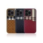 Santa Barbara Polo Racquet Club Leather Case iPhone 14 Pro Max Plaid Series Genuine