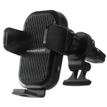 Powerology شاحن لاسلكي مزدوج الملف مثبت على السيارة ومروحة تبريد مدمجة بقدرة 15 وات