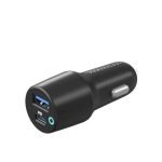 شاحن سيارة باورولوجي 53 واط فائق السرعة مع مخرج مزدوج - أسود