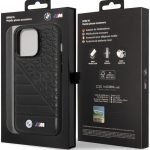 CG MOBILE BMW M Collection PU Leather Case Hot Stamped BI/Pattern Printed Logo, Shockproof Protection, Slim-fit Cover, Non-Slipping, Compatible with iPhone 14