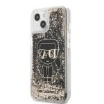 Karl Lagerfeld Liquid Glitter Gatsby Ikonik Hard Case for iPhone 14 - Black