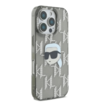 Karl Lagerfeld IML Hard Case with Karl Head & Monogram Electroplated Design for iPhone 16 Pro max