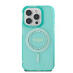 GUESS MagSafe IML Hard Case with Rhinestones Design for iPhone 16 Pro, Easy Snap-On, Drop Protection, Slim Profile