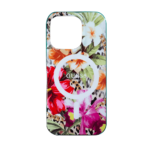 GUESS MagSafe IML Hard Case with JUNGLE Design for iPhone 16 Pro Max, Damage and Scratch Protection - Orange