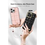 PYNANA Metal Grid Phone Case+Glass Beads Phone Chain (Set) Series for iPhone 16 Pro Max 6.9"