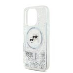 Karl Lagerfeld Magsafe Liquid Glitter Hard Case with Karl Head for iPhone 16 Pro Max