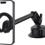 Green Lion Phone Stands Compatible with Cars GX-39 Suction Cup Car Mount with Long Arm Black