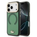 LACOSTE Lacoste MagSafe Transparent TPU & PC Case with Frosted Finish for iPhone 17 Pro Max Drop Protection Slim Profile Easy Snap On Design Green Gold