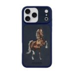 iPhone 17 Pro max Leather Case Original Santa Barbara Boris Series Leather Back Cover blue