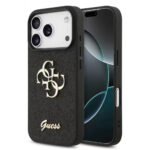 GUESS IPhone 17 Pro Max PU Glitter Case With Big 4G Metal Logo Ultra Slim Lightweight Design Easy Installation Black