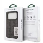 Lacoste MagSafe PU Leather Case with Nomogramme Logo & Camera Stand for iPhone 17 Pro Max Slim Profile Sustainable Packaging Drop Protection Easy Snap On Design Black