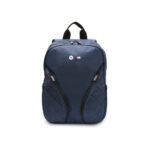 PU Leather & Carbon M Collection Backpack With Metal Logos 15 navy