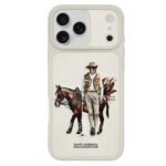 iPhone 17 Pro Max Genuine Leather Original Santa Barbara Polo Club Cedric Series Back Cover beige