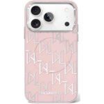 CG Mobile Karl Lagerfeld iPhone 17 Pro Compatible MagSafe Compatible Karl Monogram Design Silicone Case Shockproof Drop Protection Pink