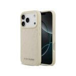 Karl Lagerfeld full leather case for iPhone 17 Pro MagSafe compatible beige color