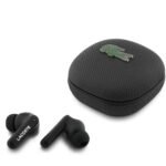 Lacoste Leather TWS Earbuds 250mAh Charging Case & 30mAh Earbuds Battery 10m Transmission Range USB C Charging Port Bluetooth Version 5 4 Black