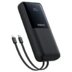 Baseus Lipow Wired Power Bank with 2 Built-in Cables , 20000 mAh 2 Ports , Cosmic Black