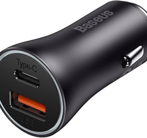 Baseus Golden Contactor Max 60w Car Charger- Dark Gray