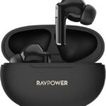 RAVPower RP-BH1018 True Wireless Bluetooth Earbuds, TWS In-Ear Headphones with Mic & Charging Case, Clear Sound Earphones for Smartphones, Black