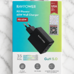 Ravpower 65w wall charger GaN- black- pc1100