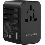 RAVPower PIONEER 3-port Travel Charger 65w -Black – RP-PC1035