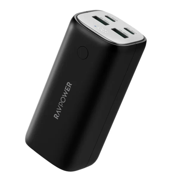 RavPower Power Bank Ultra Pd Pioneer 20,000Mah 70W Smart Digital Display Black