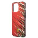 Ferrari Case iPhone 14 With Double Layer Grass Print Red