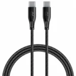 RavPower Cable C to C 60W Fast Charging 2M Nylon Braided Black