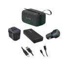 RAVPOWER 20000 mAh 5-in-1 Travel Charging Combo Power Bank 20W 3-Port Travel Charger Car Charger 2 Charging Cable Black
