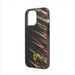 Ferrari Case iPhone 14 With Double Layer Grass Print Black