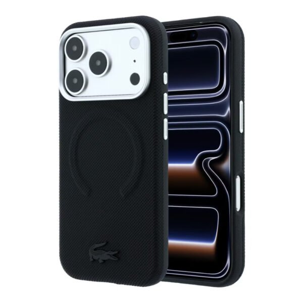 Lacoste Cover iPhone 17/18 Pro Max Petit Pique Embossed Slim Protective Black