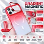Cooyee Gradient Magnetic MagSafe 360 Drop protection Case for iPhone 18 ProMax Red