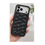 Cooyee 18 Pro Max Grain Leather Magnetic PU Leather Case for iPhone Metal Camera Bezel MagSafe Support Black