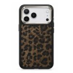 TGVIS Vida Series Veneer Finish Phone Case for iPhone 18 Pro Max Brown Leopard Print