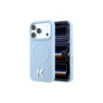 Karl Magsafe Grained PU Phone Case for iPhone 18 Pro / 17 Pro Blue