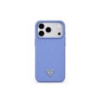 Guess Magsafe Grained Cover for iPhone 17/18 Pro Max with Triangle Logo Blue