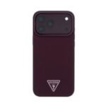 Guess 17 / 18 Pro Max Magsafe Case Grained with Metal Logo Burgundy